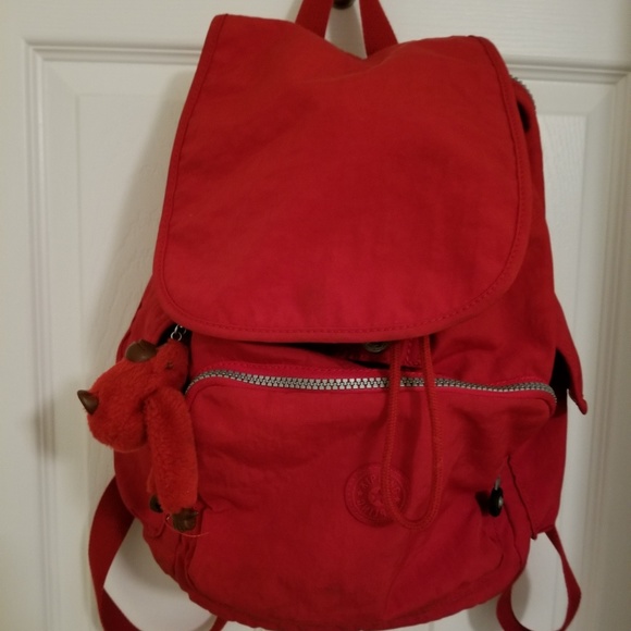 Handbags - Authentic Kipling backpack in red color